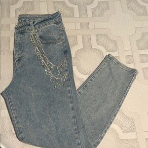 Windsor Light Blue Skinny Jeans with Silver Embellishments